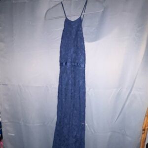Lulu's Navy Lace Maxi Dress